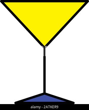 wine glass icon line design template Stock Vector
