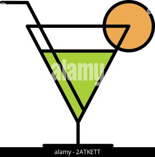 wine glass icon line design template Stock Vector
