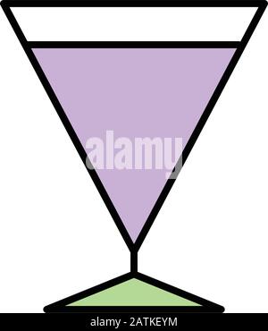 wine glass icon line design template Stock Vector