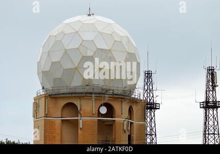 The radar station at Dingli, Malta, set up in March 1939 as the first radar station outside the United Kingdom (Air Minsitry Experimental Station (AME Stock Photo