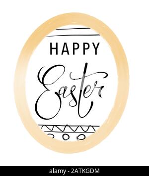 Illustration of an Easter egg with happy Easter wishes Stock Photo