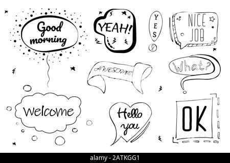 A set of dialog windows of different shapes. Stock Vector