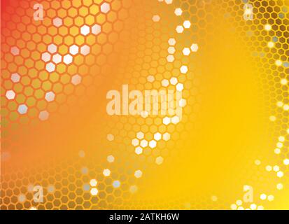 Abstract pattern with gold abstract spiral on yellow background. Modern template design. Vector swirl shape. Dark backdrop Stock Vector
