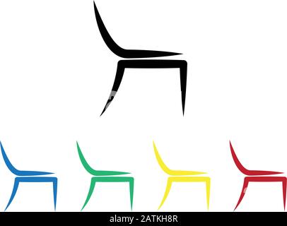 CHAIR ICON, SYMBOL DESIGN TEMPLATE Stock Vector
