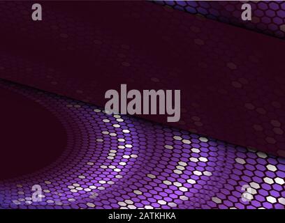 Purple spiral on black background. Modern the purple spiral, great design for any purposes. Abstract art background. Modern vector illustration Stock Vector