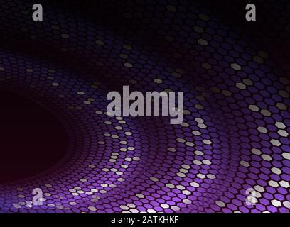 Purple spiral on black background. Modern the purple spiral, great design for any purposes. Abstract art background. Modern vector illustration Stock Vector