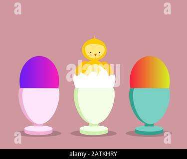 Vector illustrating cute Easter holiday images Stock Vector