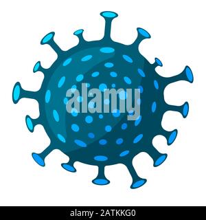 Coronavirus image isolated on white background. Vector cartoon flat illustration. Stock Vector