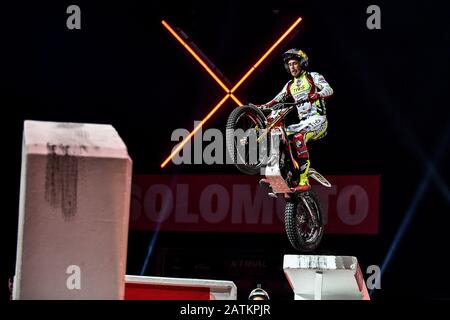 BARCELONA, SPAIN - FEBRUARY 02:.Trial Indoor Solo Moto Barcelona 2020 at Palau Sant Jordi. (Photo by DAX/ESPA-Images) Stock Photo