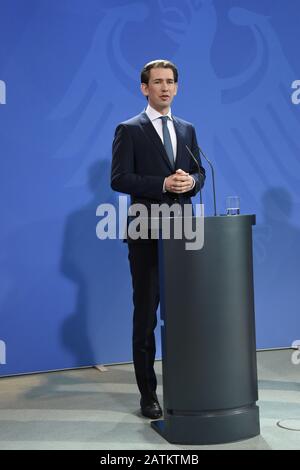 Sebastian Kurz bei einem Treffen im Bundeskanzleramt. Berlin, 03.02.2020 Stock Photo