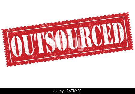 Outsourced sign or stamp on white background, vector illustration Stock Vector