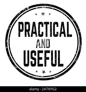Practical and useful sign or stamp on white background, vector illustration Stock Vector