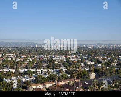 Aerial view of urban skyline of Los Angeles, California, October 29, 2019. () Stock Photo