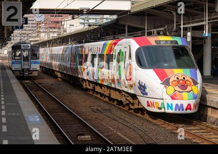 A Shikoku Railway Company (JR Shikoku) 8000 series Anpanman train
