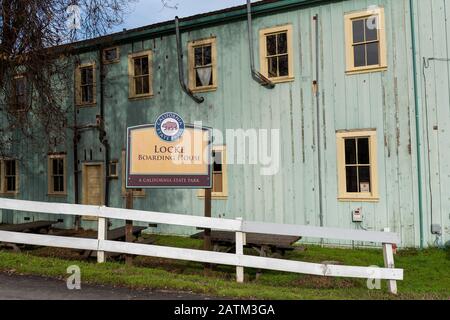 Walnut Grove, California, USA, January 12, 2020 - Locke Boarding House Museum, built 1909 . Locke is an old chinse settlement in the Sacramento Delta Stock Photo