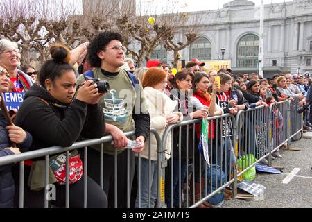 San Francisco, CA - Jan 25, 2020: Unidentified participants at the 16th annual Walk for Life rally at Civic Center. Trying to change the perceptions o Stock Photo