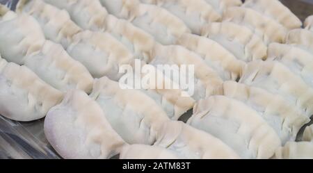 Different flavors of dumplings,homemade and healthy. Still life photography. Stock Photo