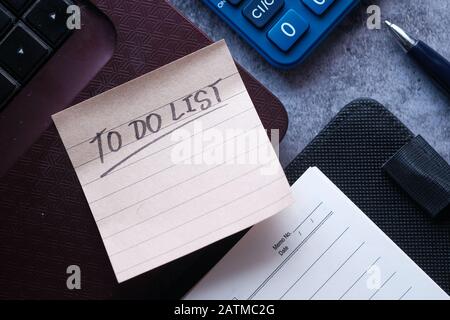 Close up of To do list on for office work Stock Photo
