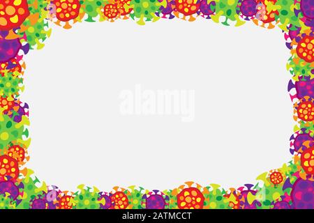 Flat simple cartoon bacterium science frame of microorganisms Stock Vector