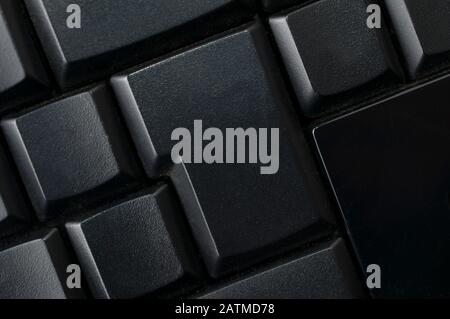 Blank keys on a black computer keyboard Stock Photo