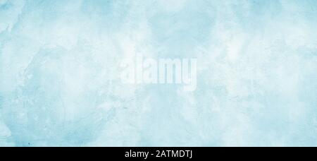 Concrete background texture wallpaper. Light aqua blue wall Stock Photo