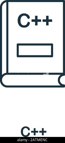 C++ line icon. Thin design style from programmer icon collection. Simple c++ icon for infographics and templates Stock Vector