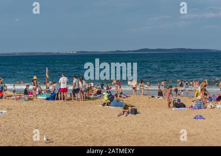 Sydney, Australia - January 26, 2020: People enjoying summer and sun at the Cronulla beach Stock Photo