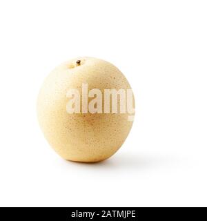 Fresh chinese pear fruit. Single object isolated on white background clipping path included. Healthy eating and food concept. Design element Stock Photo