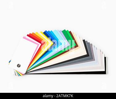 a collection of colorful paper or cardstock samples, commonly used for ...