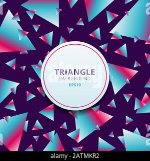 Abstract pattern geometric triangles vibrant color on purple background. Vector illustration Stock Vector