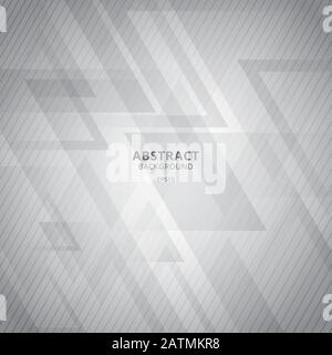 Abstract white and gray geometric triangles overlap background with diagonal lines pattern. Vector illustration Stock Vector