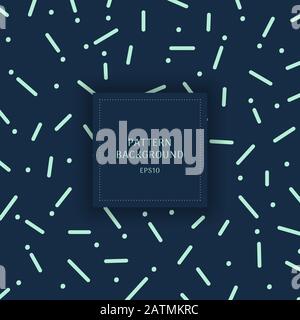 Abstract rounded line and dot pattern blue background. Vector illustration Stock Vector