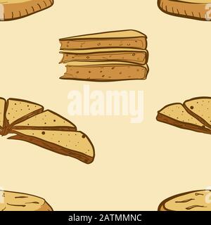Seamless pattern of sketched Baba bread. Useable for wallpaper or any sized decoration. Handdrawn Vector Illustration Stock Vector