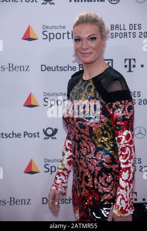 Maria HOEFL-RIESCH, former skier, red carpet, Red Carpet Show, Ball des Sports on 01.02.2020 in Wiesbaden Â | usage worldwide Stock Photo