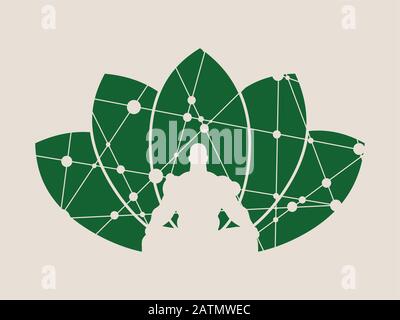 Muscular man meditation. Stock Vector