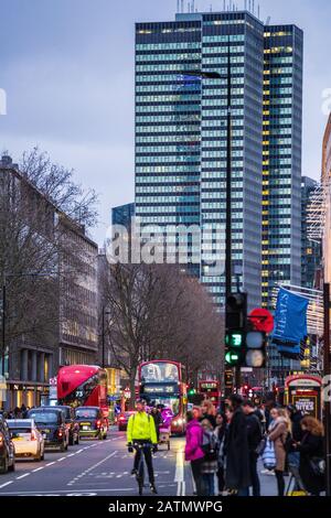 Euston Tower looking down Tottenham Court Road Stock Photo