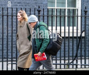London, UK. 4th Feb, 2020. Dominic Cummings arrives for work at 10 Downing Street London Note, he is carrying the book Chinese Spies by Roger Faligot Credit: Ian Davidson/Alamy Live News Stock Photo