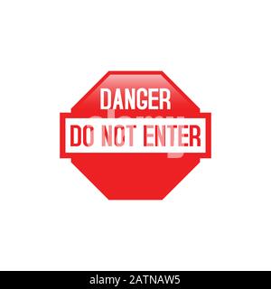 Caution ban symbol direction sign. Warning stop sign for traffic information message isolated on white background Stock Vector