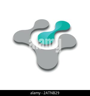 Abstract logo design element. Concept of connecting links. Contains transparent objects. Stock Vector
