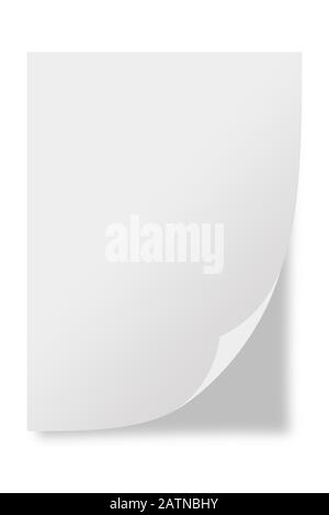 White Paper sheet  isolated on  white background Stock Photo