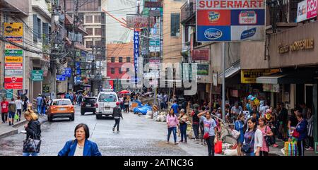 Baguio City, Philippines - December 20, 2019: View of People in Baguio City Stock Photo