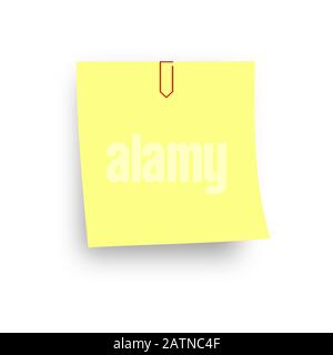 sheet with red clip isolated on white Stock Photo