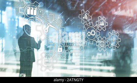 Technology innovation and process automation. Smart industr Stock Photo