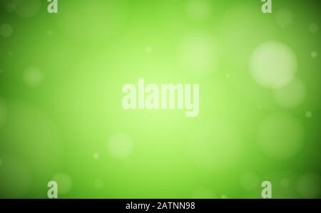 green lush bokeh background with circular blurs vector illustration Stock Vector