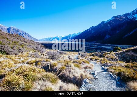 Tasman Glacier near Mt Cook in New Zealand Stock Photo