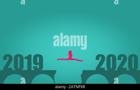 From 2019 to 2020 year. Stock Vector