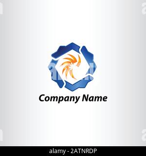 Hexagon abstract logo. Vector logo template. Design element Stock ...