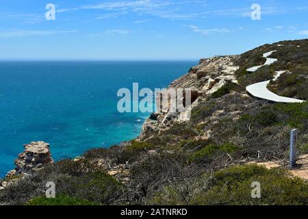 Australia, Kalbarri National Park, hiking trail along Indian Ocean Stock Photo