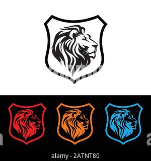 Wild lion head graphic illustration. Design element.Eps 10 Stock Vector