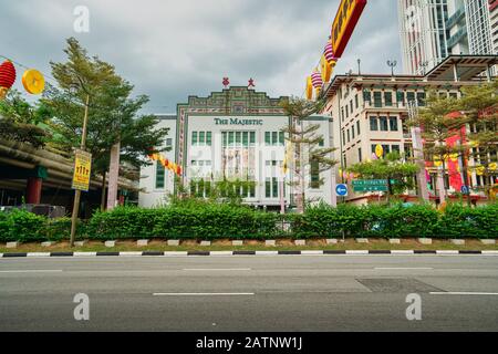 Singapore. January 2020.   The Majestic is a historic building  in Chinatown,  it was known as Majestic Theatre, which was a Cantonese opera house.. N Stock Photo